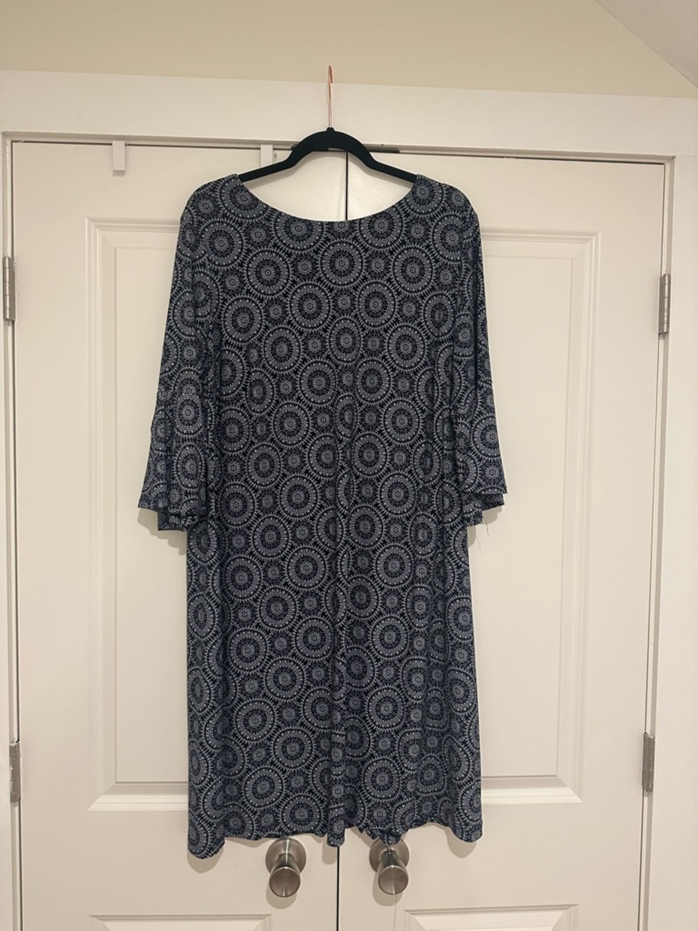 Tommy Hilfiger Navy Geometric Midi Dress